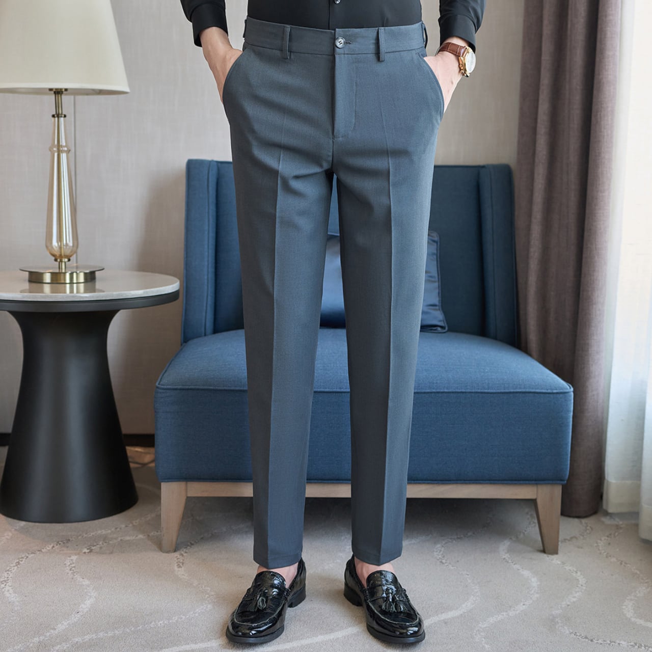スリムフィット ビジネス パンツ 4色 11417