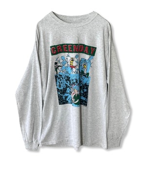 グリーンデイ　GREENDAY ロックT　バンドT　ロンT グレー　長袖　ロンT トレーナー　tシャツ ロック　バンド