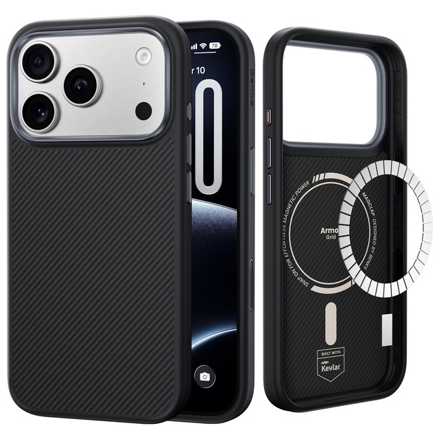 BENKS ArmorPro iPhone 18 Pro用ケース ケブラーアラミド繊維 Magsafe 米軍MIL規格 耐衝撃スマホケース カーボン風