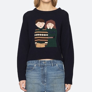 SEA NY PATTON KNIT CREW L/SLV SWEATER MULTI