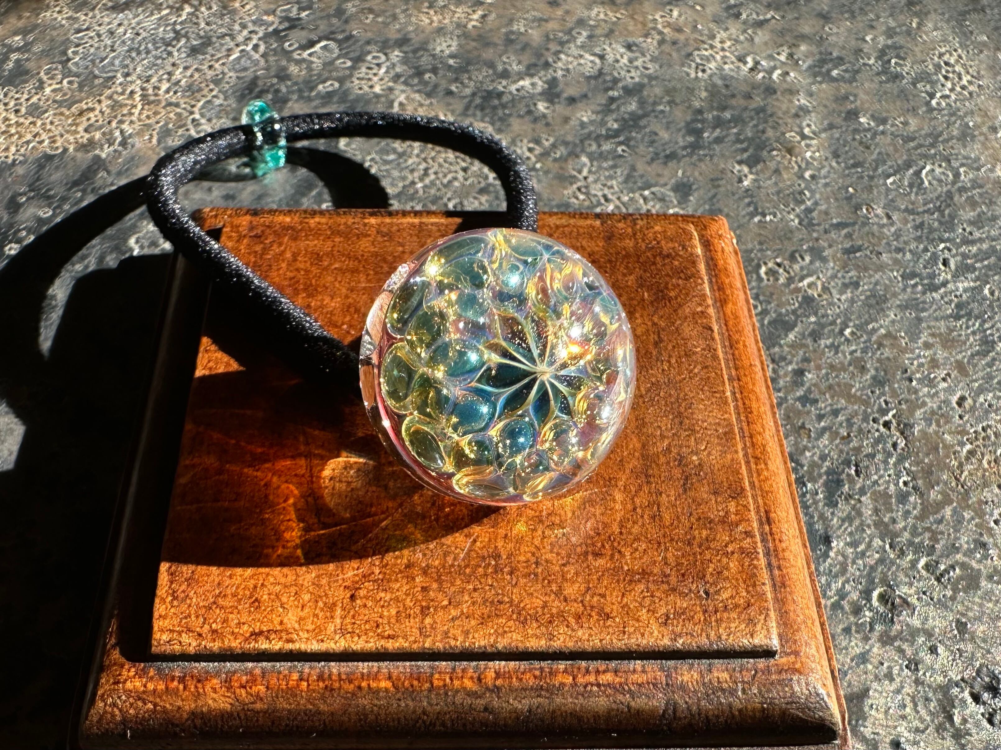 【Blue&Pink Flower】青とピンクの花ヘアゴム Ssize