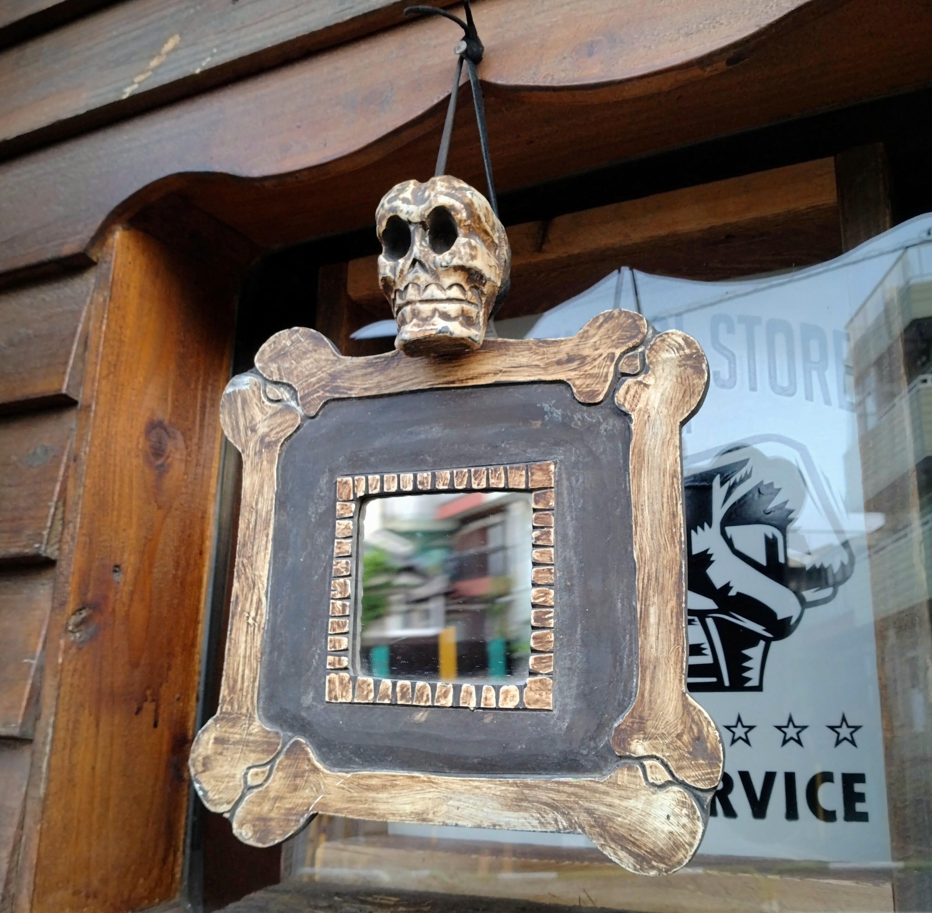 Skull Frame Mirror 4800yen スカルフレームミラー 鏡 TUSH GENERAL STORE