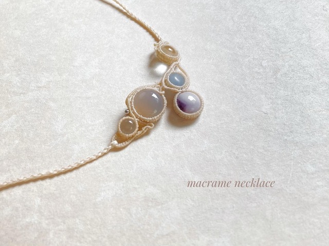 ティファニーストーン macrame necklace