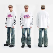 ストリート On79 スケルトンマン ロングTシャツ T433