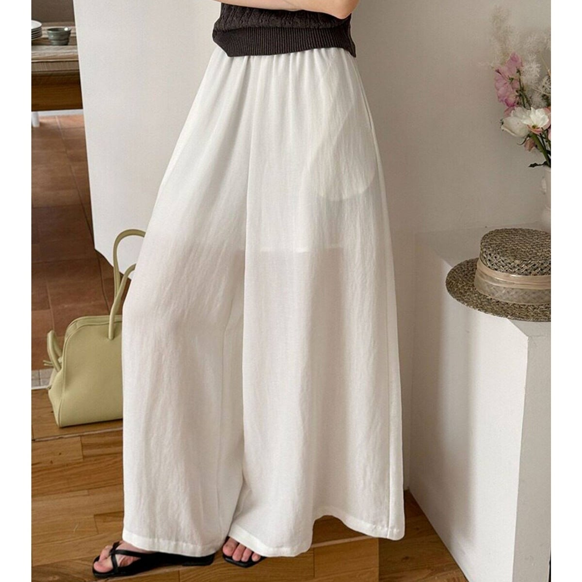 sheer wide pants k-0134