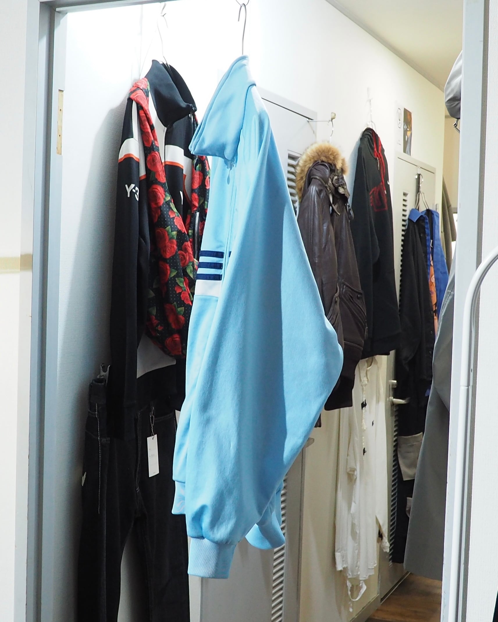 2000s ” adidas ” Shiny Light Blue × Three Line Embroidery Over silhouette Track jacket