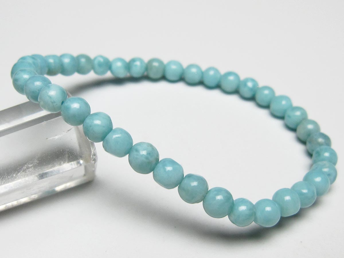 ラリマー ブレスレット 5mm メール便可 一点物 111-51022 | 天然石