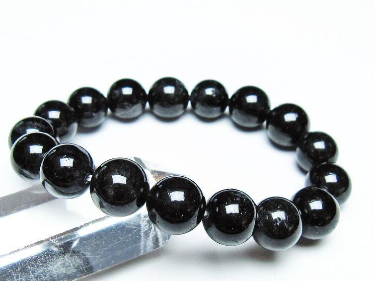 ブラックルチルクォーツ ブレスレット 12mm ブラックトルマリン トル
