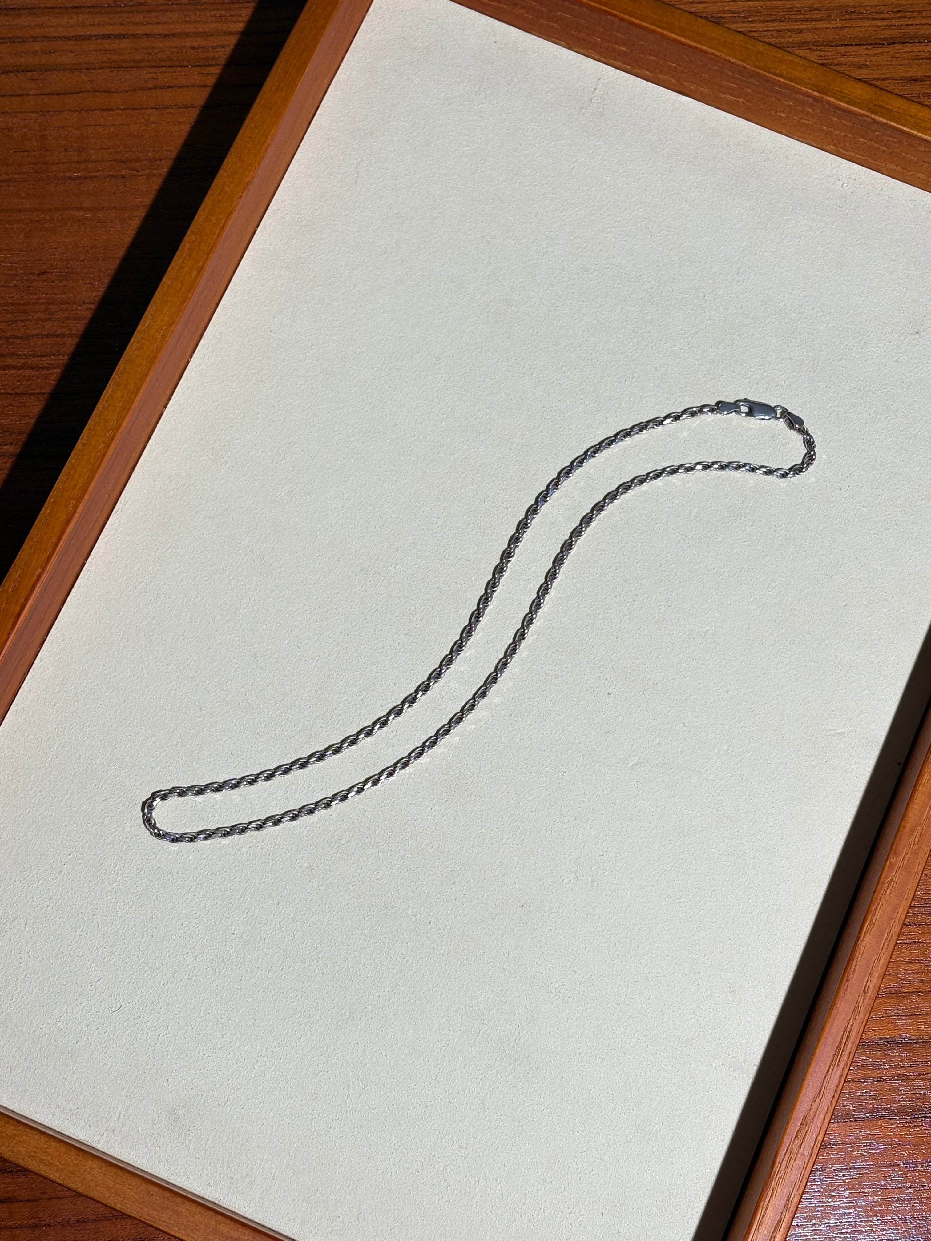 Cutting Twist Rope Chain Necklace -Italy-