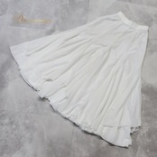 社交ダンス 衣装 スカート ホワイト系 チャコットロイヤルダンス Chacott ROYAL DANCE 白 無地 シンプル シフォン レッスン 練習 日本製 明るい 爽やか 上品 かわいい 透け感 ダンス衣装 オールホワイト