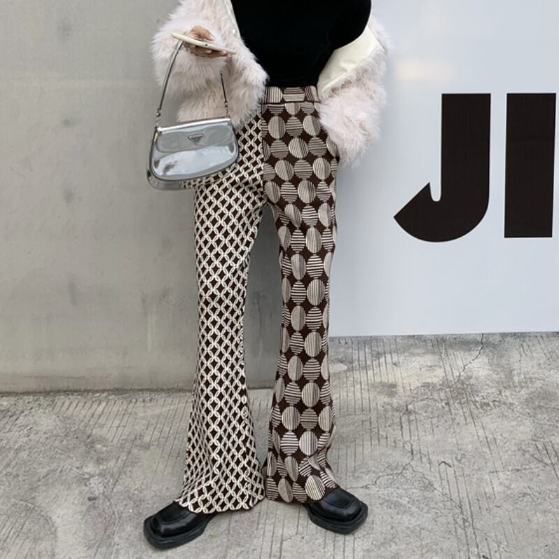 ルーズパンツ レディーススプリングスタンダードスタイルカジュアル レッド レトロ 春物 ステッチ YY-ファッション60636238735