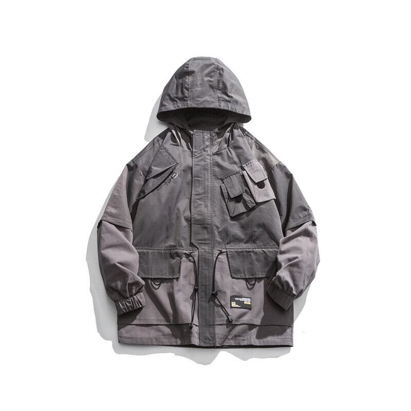 【新作】【送料無料】 Yidaoヴィンテージ春の新しいコントラストステッチフード付きオーバーオールジャケットメンズeseファッションブランドルーズカジュアルジャケット-アリババ スプリング 春物 ビンテージ hip6-161112028414585