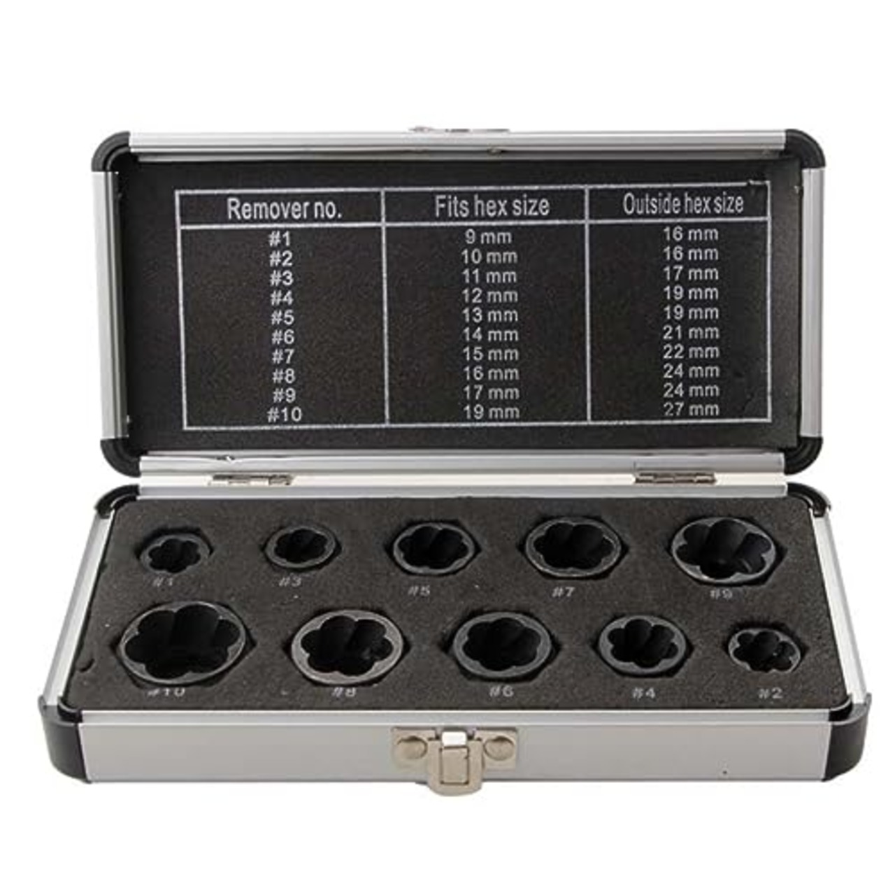 YWHWLX ナット抽出ソケットセット ナットツイスター 10個セット ツイストソケット ナット 取り外し ツイスターソケット 壊れたボルト抽出器 ナットリムーバー 潰れたボルト バイク 車修理 9-19mm (ロー)