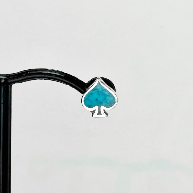 ターコイズスペードスタッドピアス