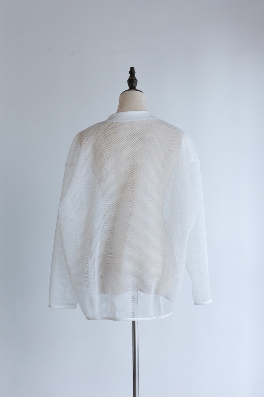double mesh Cardigan （ホワイト、ブラック）【予約販売】 | pois