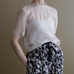 ★シアーレースブラウス(ベージュ)