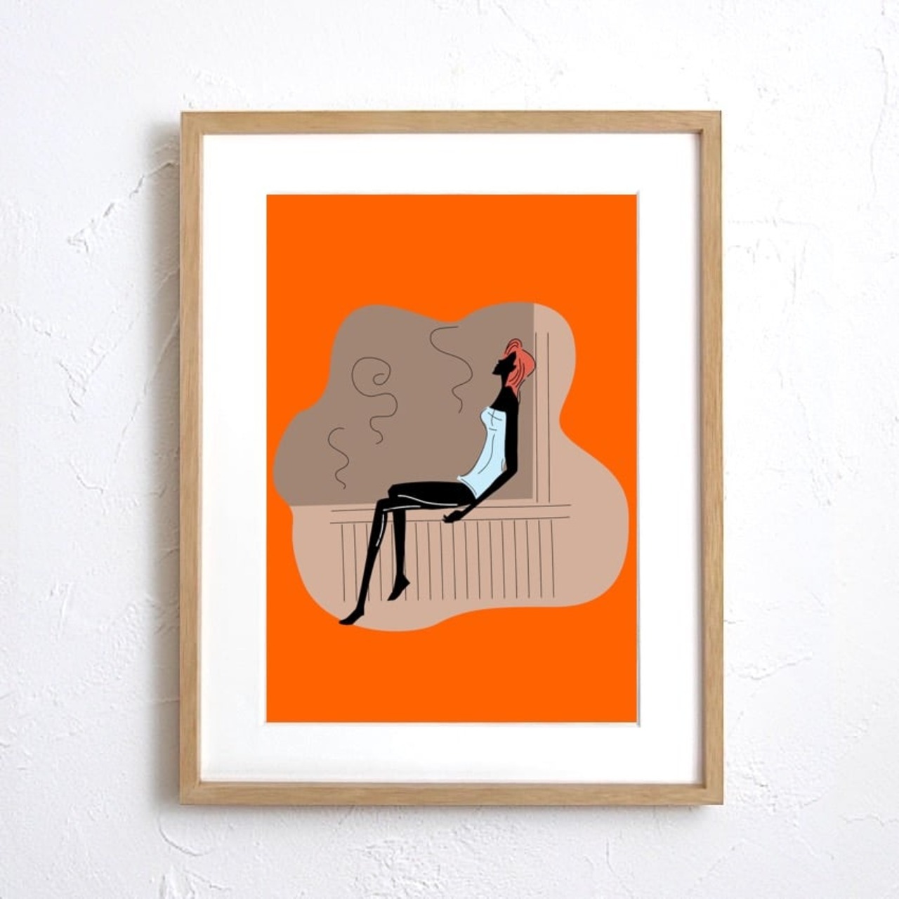 Calm in the Steam 女性がととのうサウナアート 癒しの空間作りに 北欧テイスト インテリアポスター A3ポスター