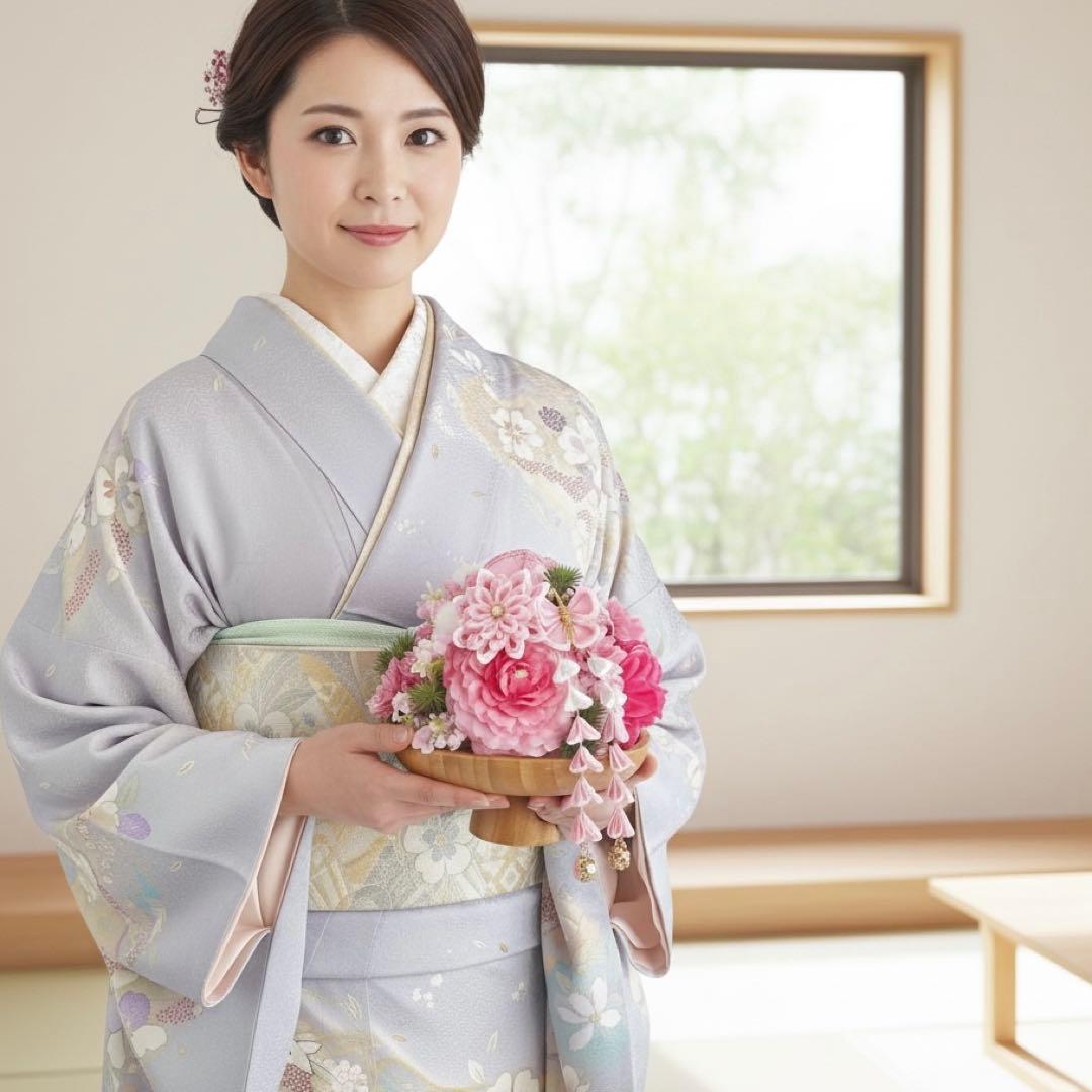 迎春・桃の節句にも】鏡餅アレンジ＊正月飾り つまみ細工ピン付き飾り