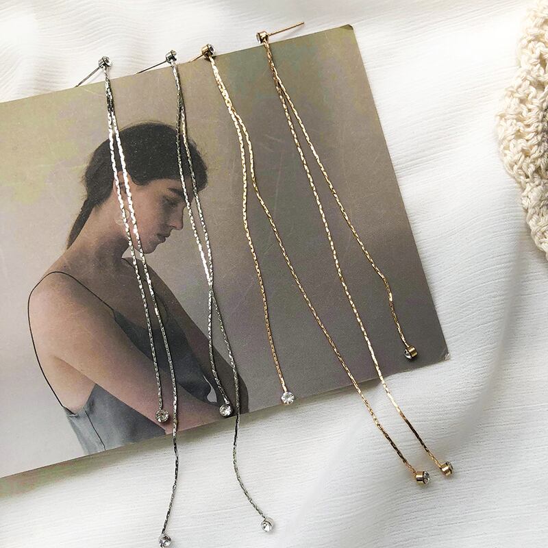 ロングスタイルイヤリング ラインアクセサリー 指輪 ブラック・アイド・ピーズ16850706063