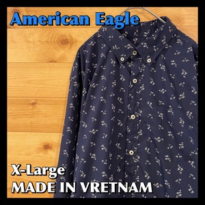 【American Eagle】 長袖 柄シャツ アメリカ古着 XL ベトナム製