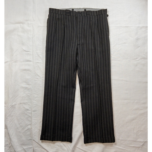 【1950s】"French Vintage" Cotton Multi Stripe Work Trousers, Deadstock!!