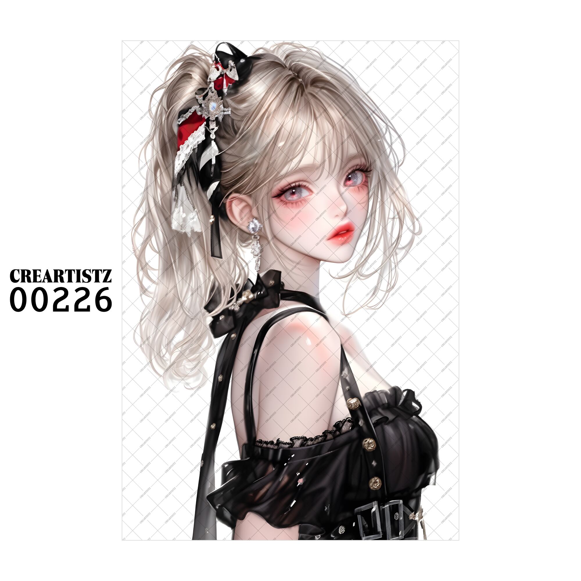 00226 ガール キュート オリジナル ペーパー/ステッカー 4枚セット CREARTISTZ