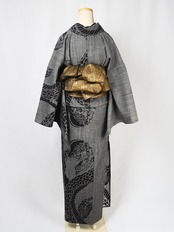 【レディース】仕立て上がり デニム着物 児雷也　[B1271]