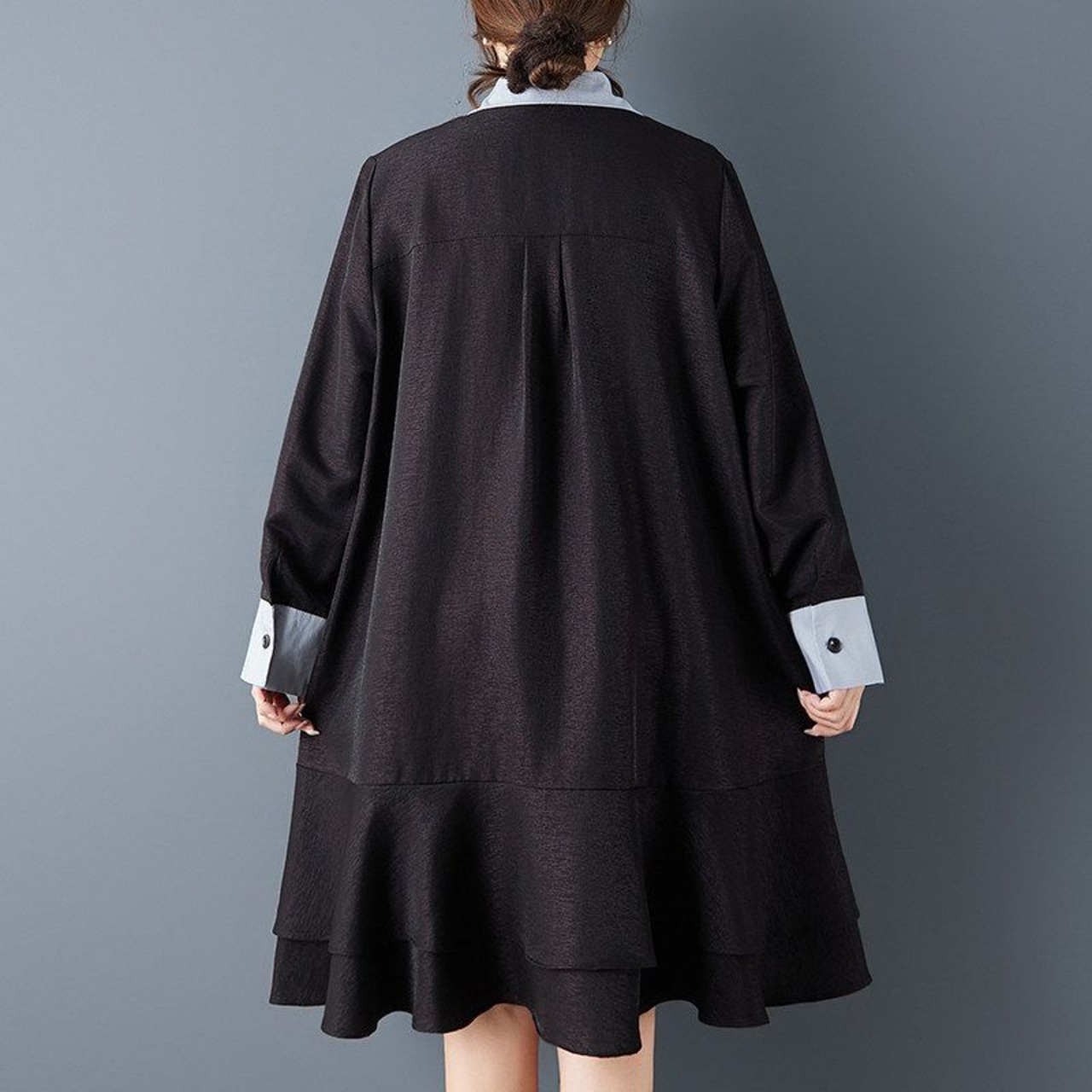 フロント フリル シャツワンピース  00376