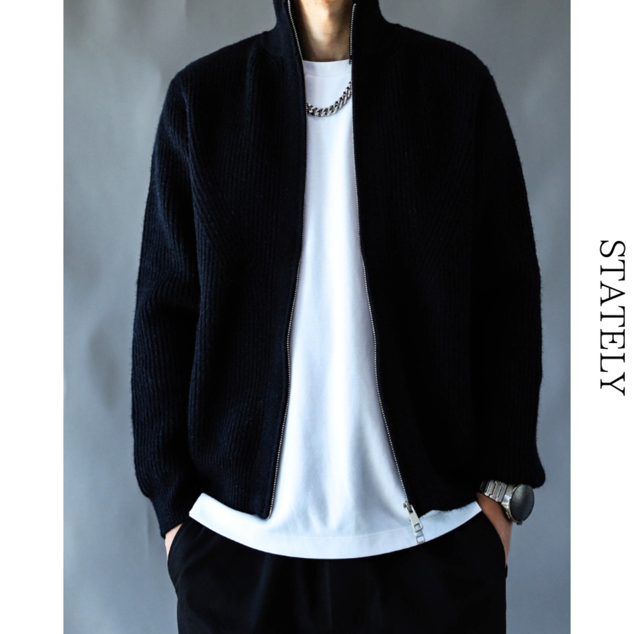 Rib Structure ジップニットジャケット/3color_O40・画像7