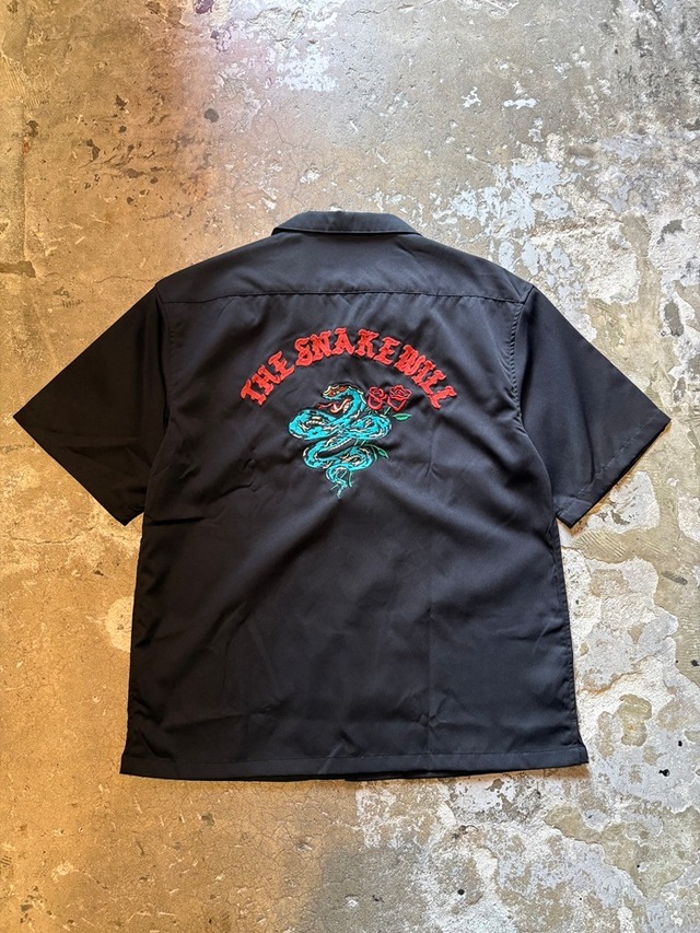 BOWLING SHIRT / SHIRT / 刺繍 / SELECT ITEM / SNAKE / BLACK