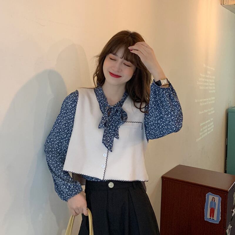 フローラルブラウス シャツ オータムウィンタースタイルレディース ロング 秋物 冬物 花柄 試着室90553535277