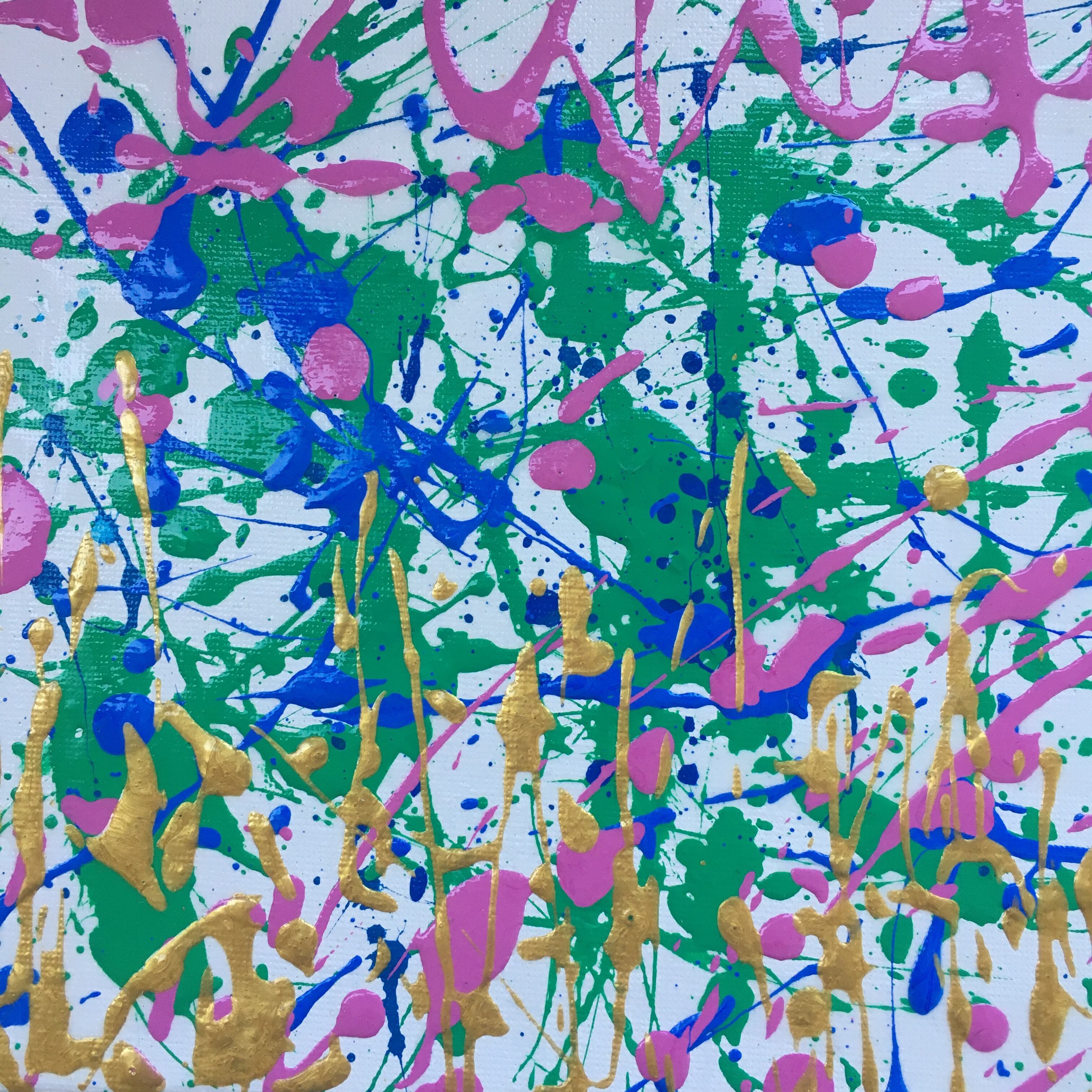 ピンクの世界 現代アート 抽象画 抽象絵画 カラフル 約40×30㎝