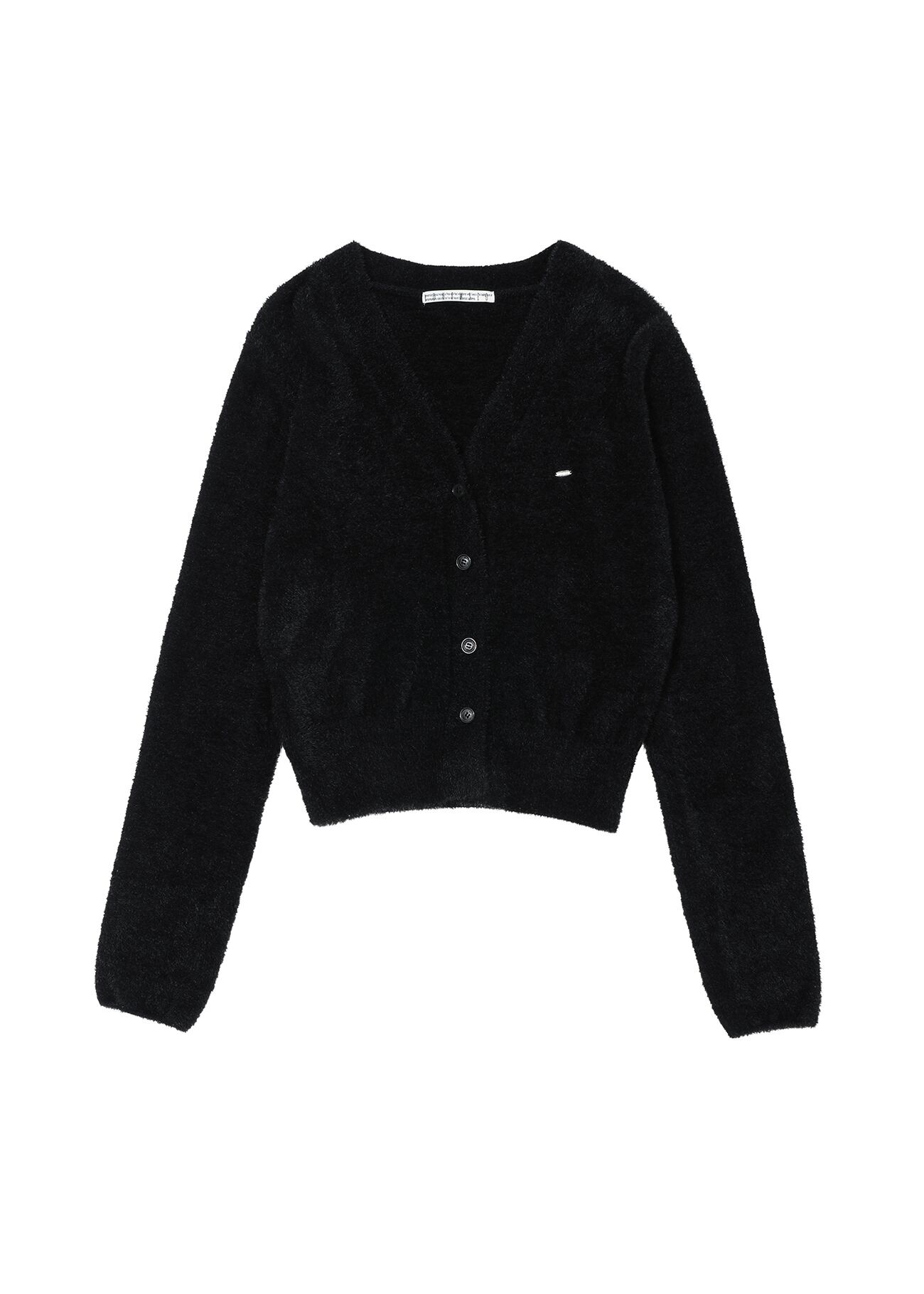 BOHEMIAN SEOUL] SOFT FUR KNIT CARDIGAN, BLACK 正規品 韓国ブランド