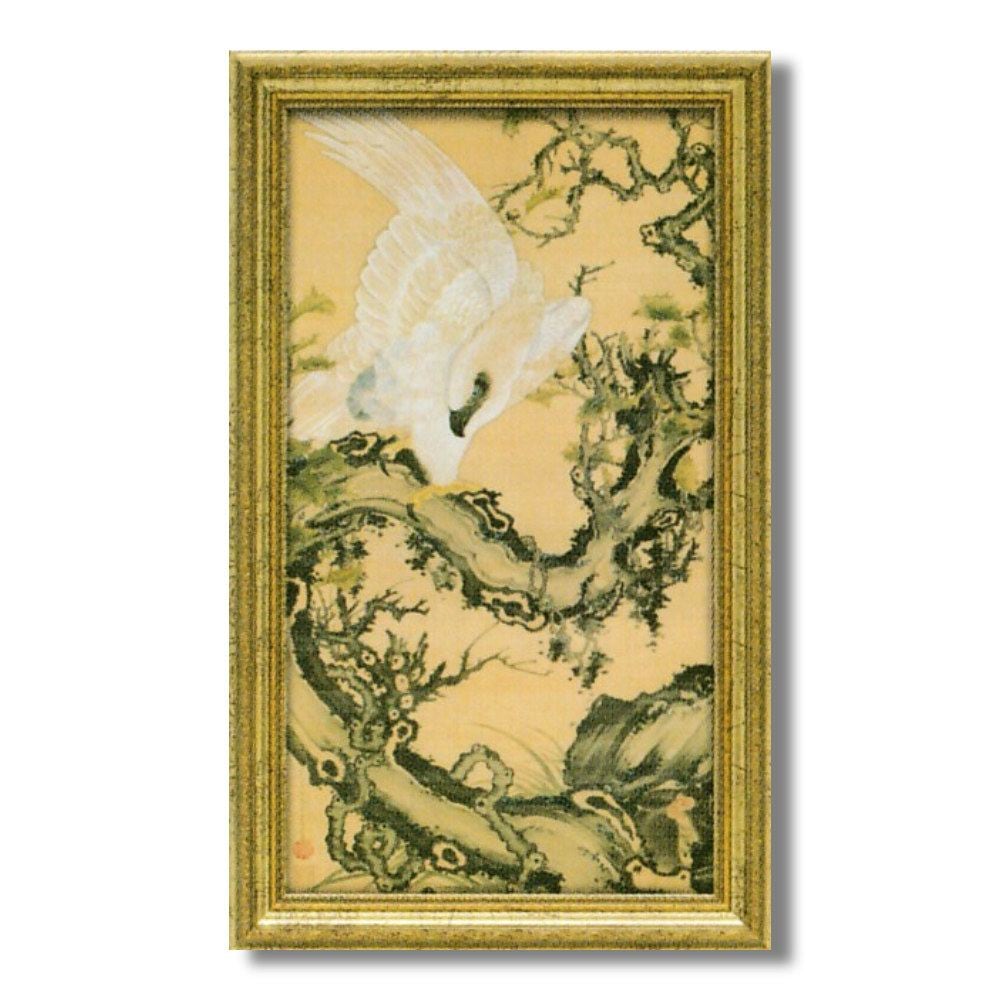□ 川端龍子『滝に紅葉（F8号）』高精彩工芸画(手彩補色) 複製画 新品