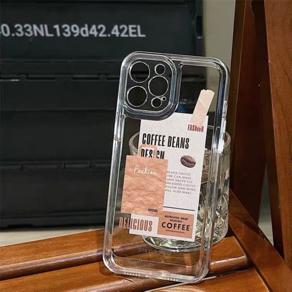 KT-0466 coffee クリア カフェ マスキングテープ シンプル iPhone 