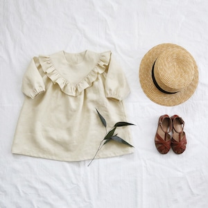 Vヨークフリルワンピース 1size ベビーと子供服の型紙 Sani Pattern Shop