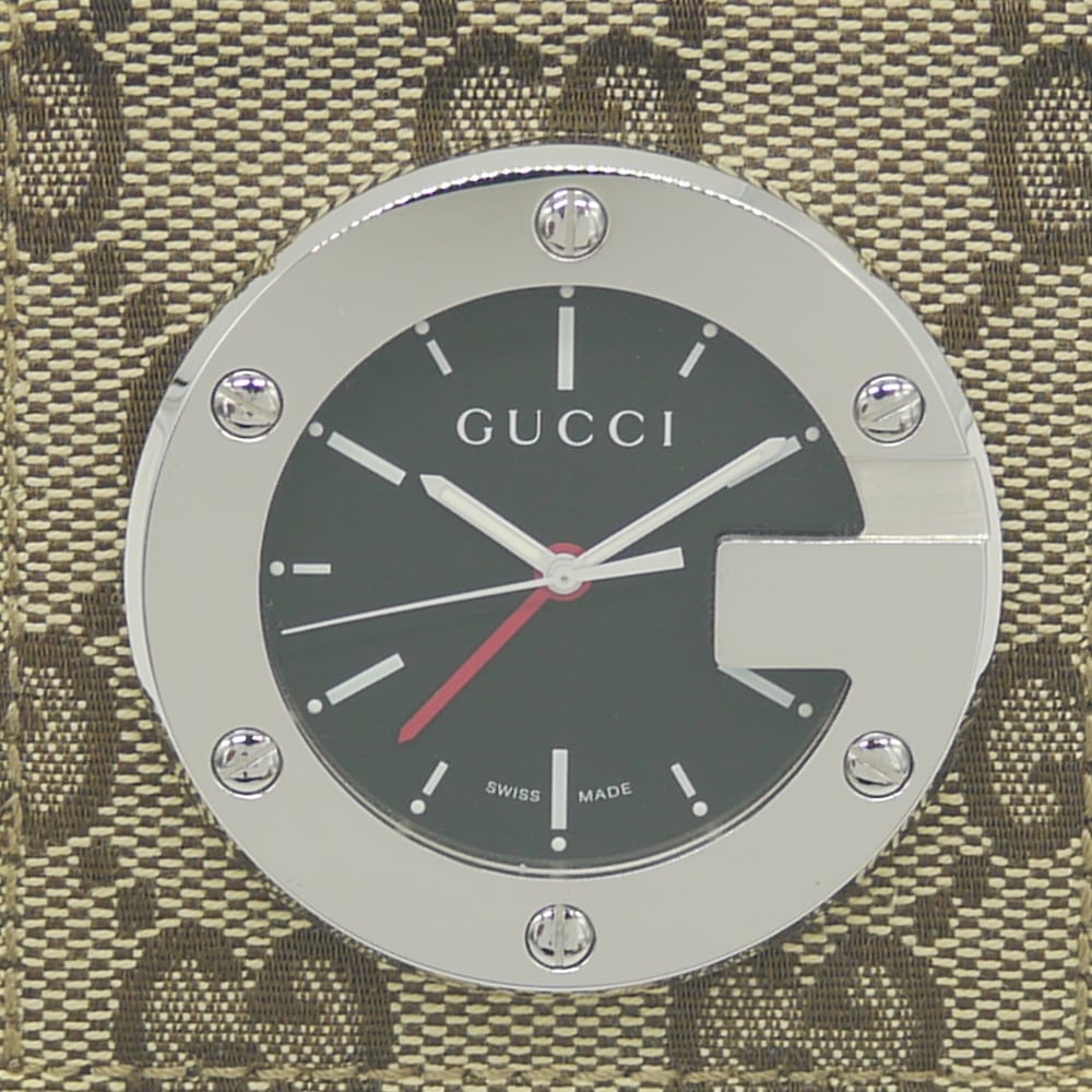 GUCCI グッチ YC200001 トラベルクロック クォーツ 置時計 黒文字盤