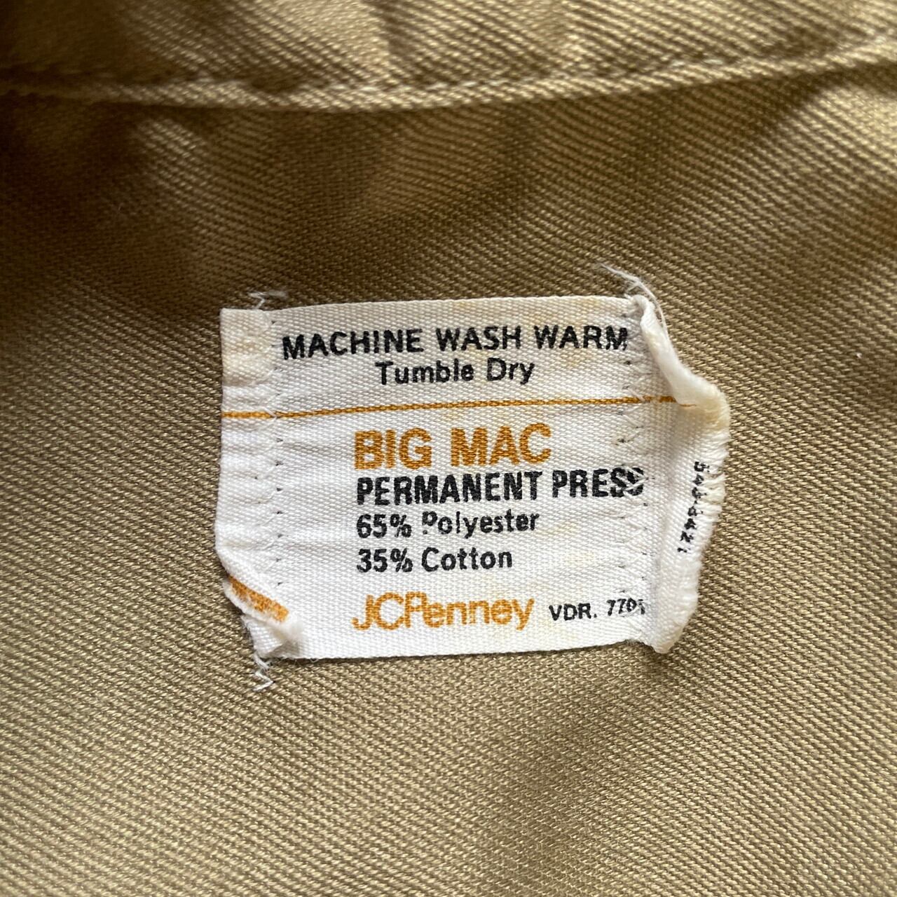 70年代 BIG MAC JC Penney ワークシャツ メンズM 古着 ビッグマック