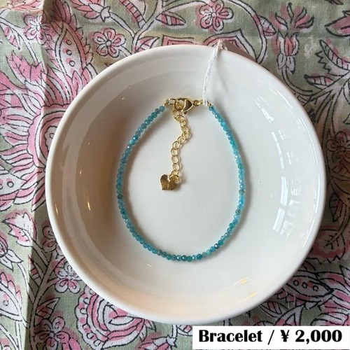 TOPANGA Jewelry Mini Gem Bracelet Blue Apatite Natural Power Stone　