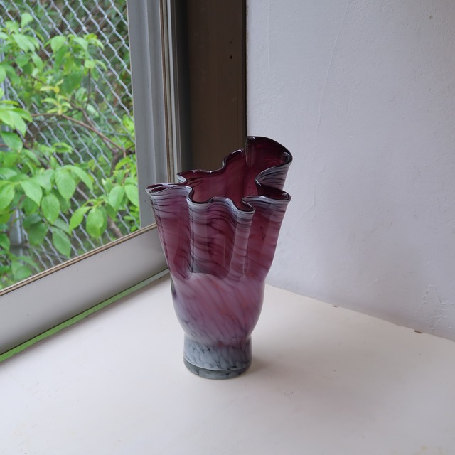 パープルマーブルの花瓶