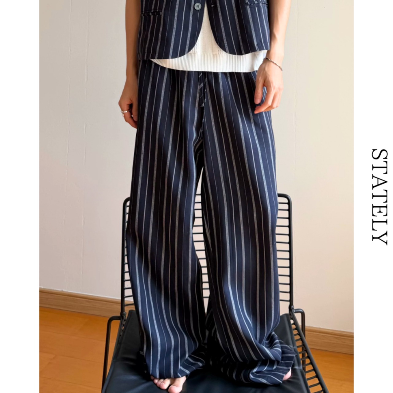 Stripe Linen ワイドパンツ/2color_B60・画像6
