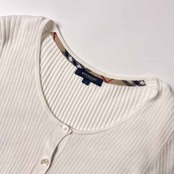 BURBERRY LONDON バーバリーロンドン リブ編み 長袖 コットン ニット カーディガン 2/ホワイト レディース 三陽商会