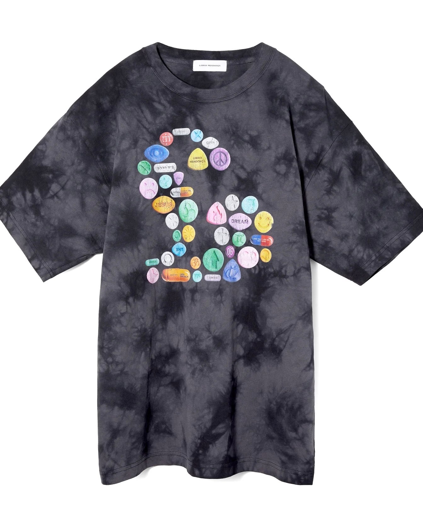 librio mendonca 【TIEDYE PILL TEE -black-】