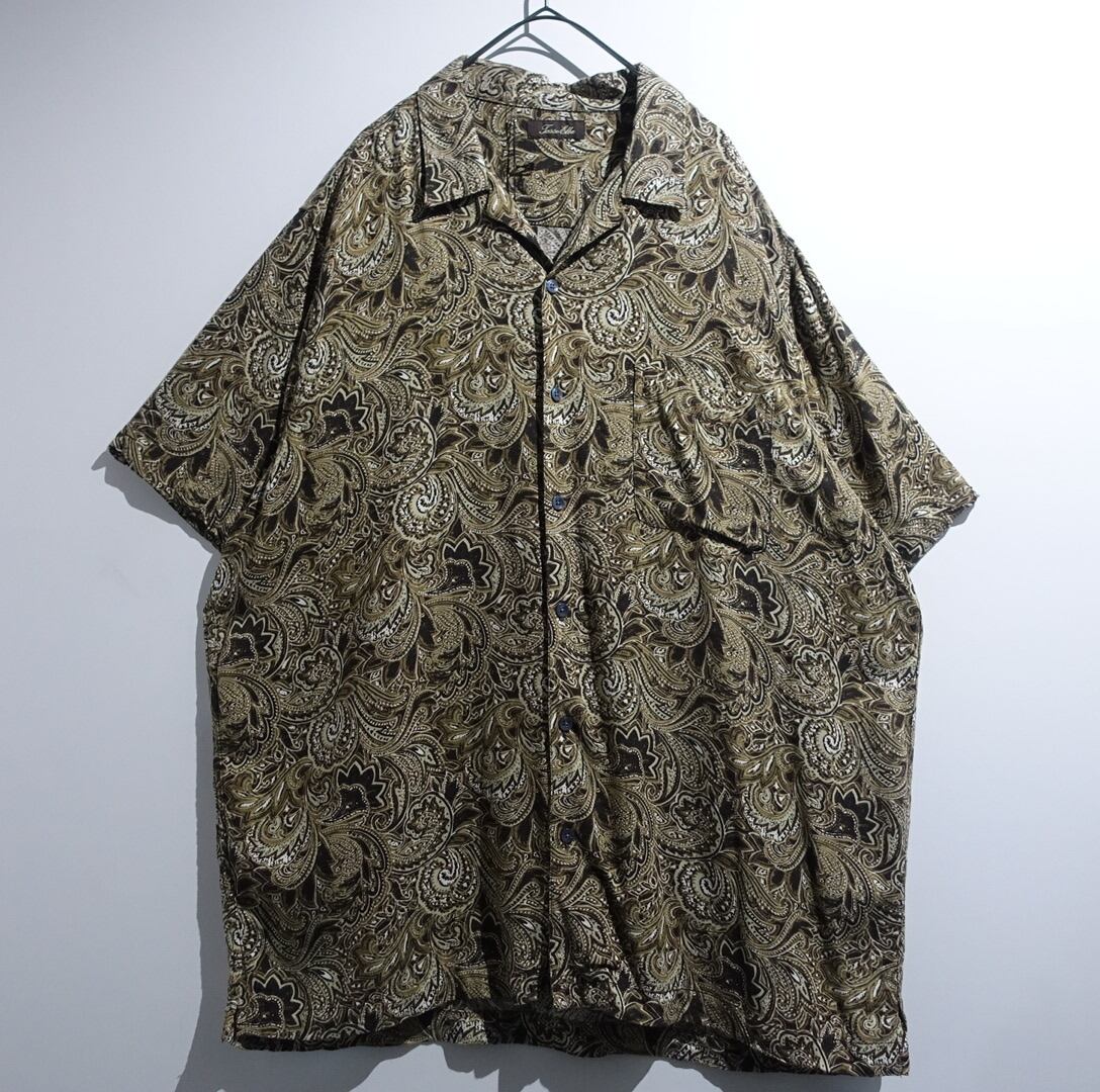 Multicolor Paisley Pattern Silk & Rayon Open collar Shirt