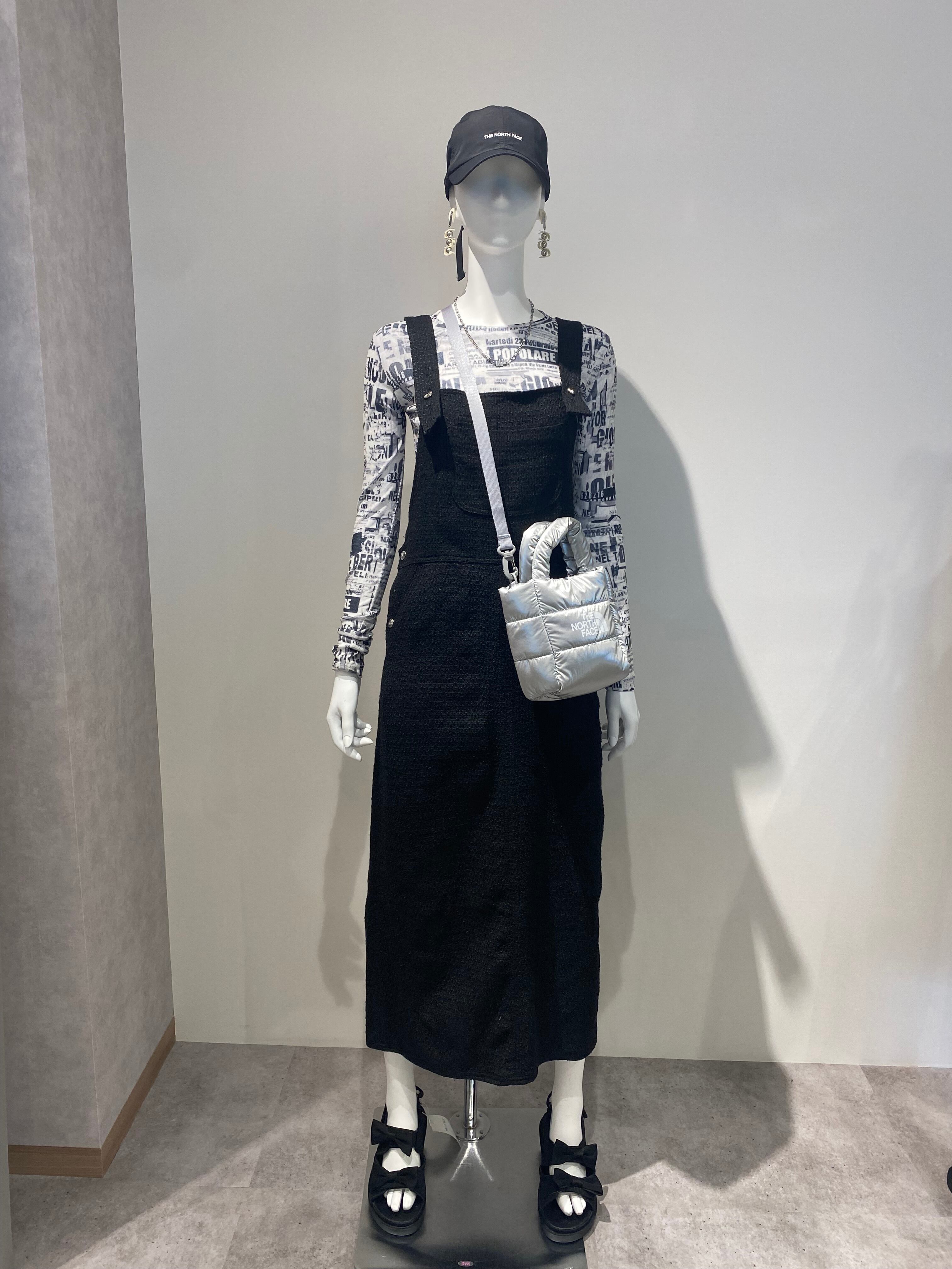 tweed salopette one-piece