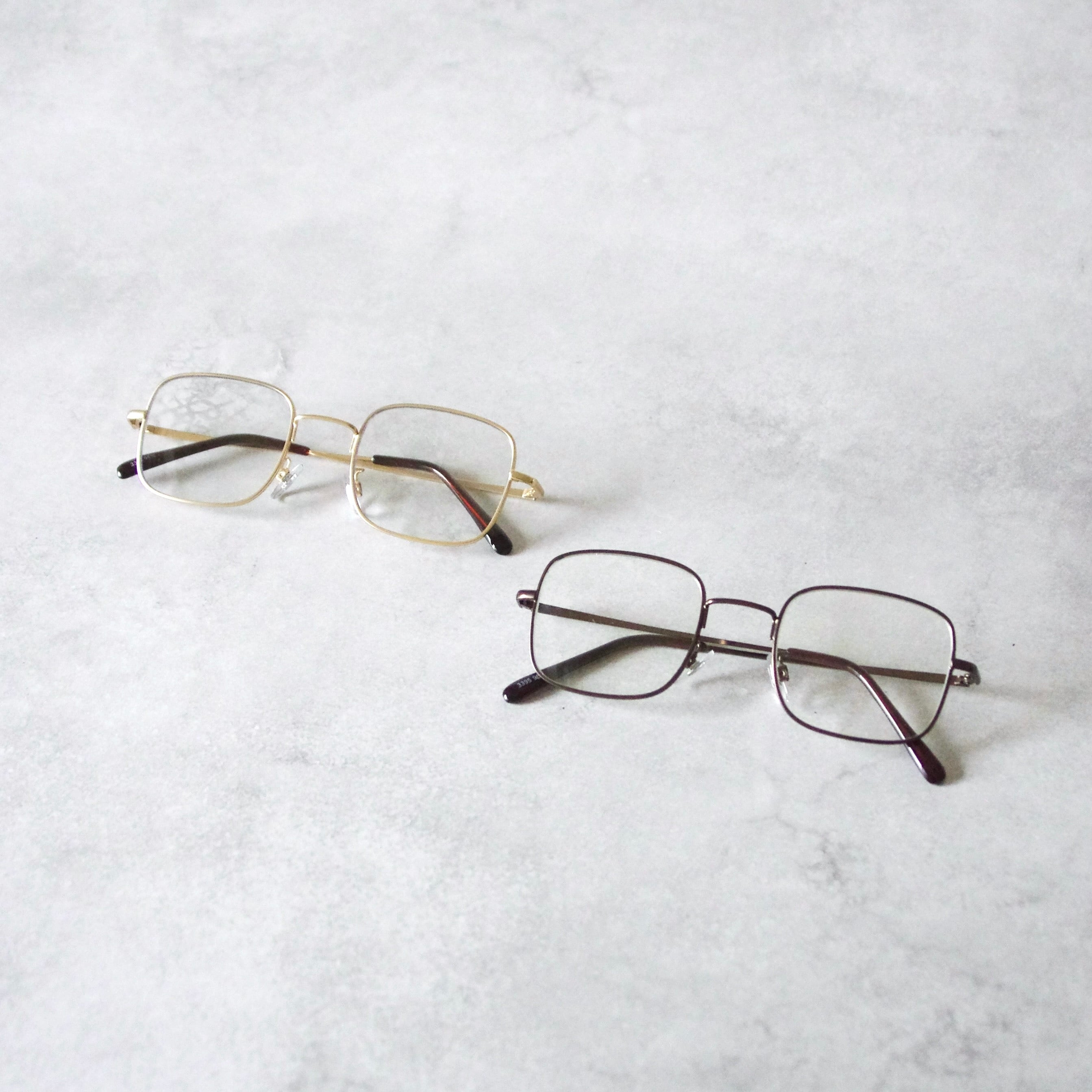 SELECT】スクエアメタルフレーム 33-95 おしゃれ クラシック スクエア