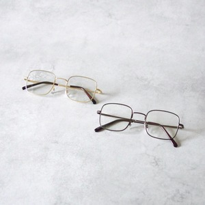 【SELECT】スクエアメタルフレーム 33-95 おしゃれ クラシック スクエア 四角 だてめがね 伊達眼鏡  クリアレンズ レディース メンズ