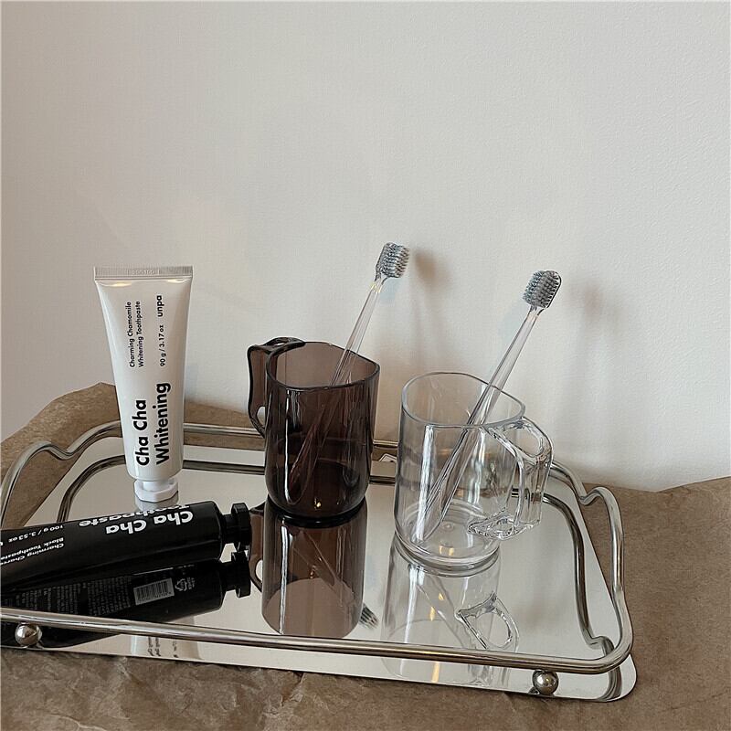 デイリー を彩る 歯ブラシ スタンド 付き マグカップ コップ 韓国っぽ インテリア キッチン シンプル おしゃれ クリア素材 ホテル 風 韓国雑貨 Lamitte Deco トレンド 韓国ファッション ショップ Base店
