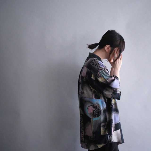 mode coloring art graphic loose h/s shirt