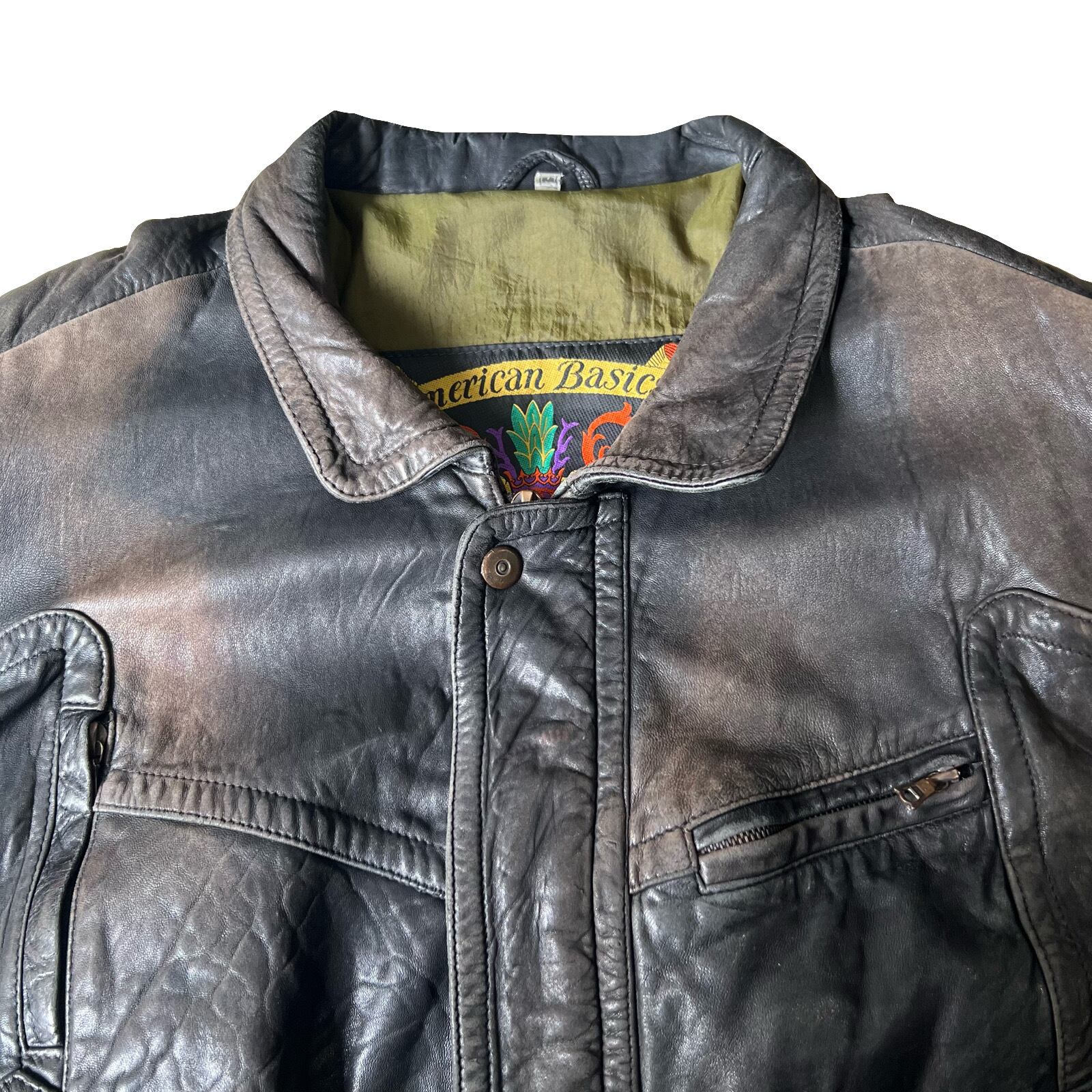 ジャケット・アウター Vintage Leather Jacket Italy BALL BASIC セール】Vintage-like synthetic leather A-2 jacket/ヴィンテージ